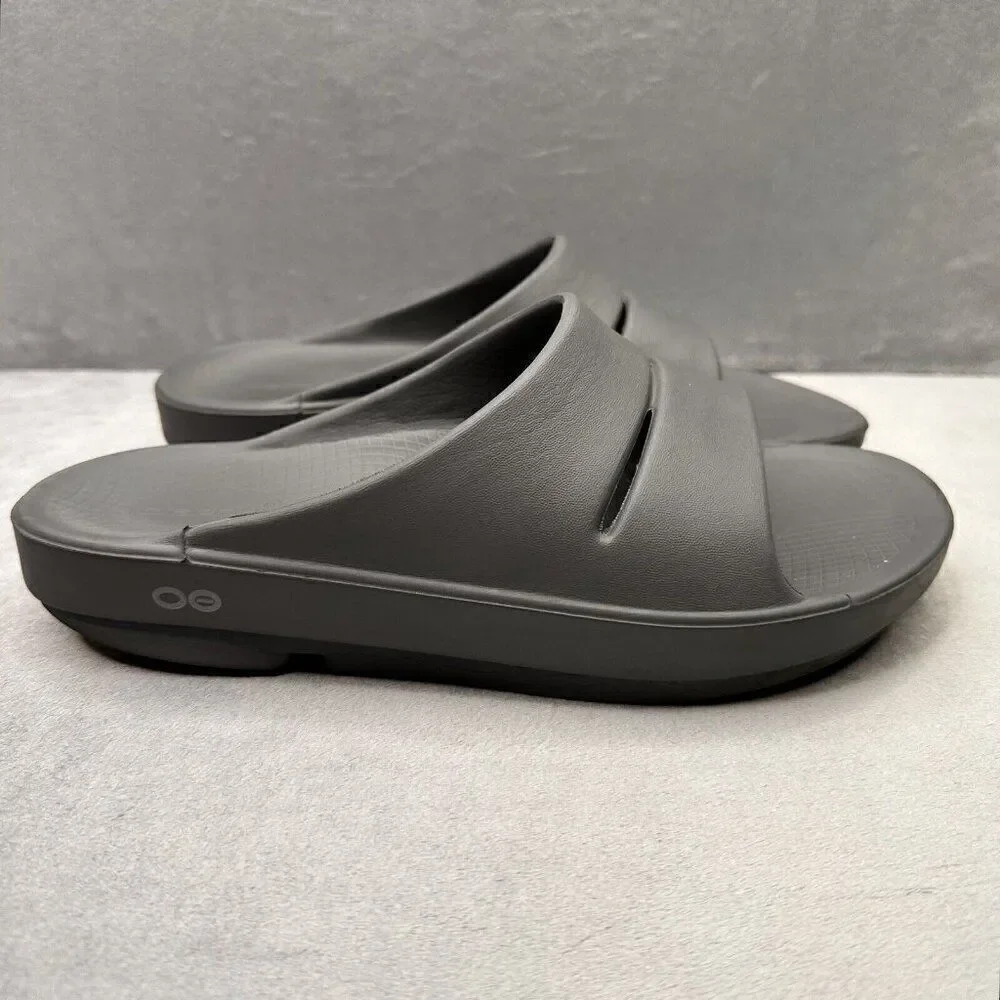 OOFOS OOahh Mens Size 8‎ Sandals Slate Gray Recovery Lightweight Sport Slides